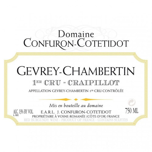 Gevrey-Chambertin 1er Cru Craipillot, Domaine Confuron-Cotetidot 2017