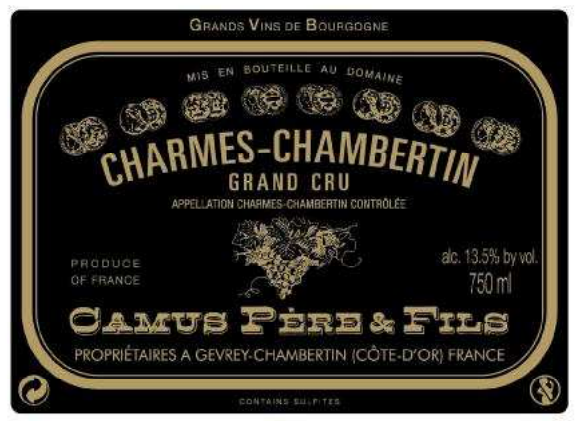 Charmes - Chambertin Grand Cru, Camus Père & Fils 2016