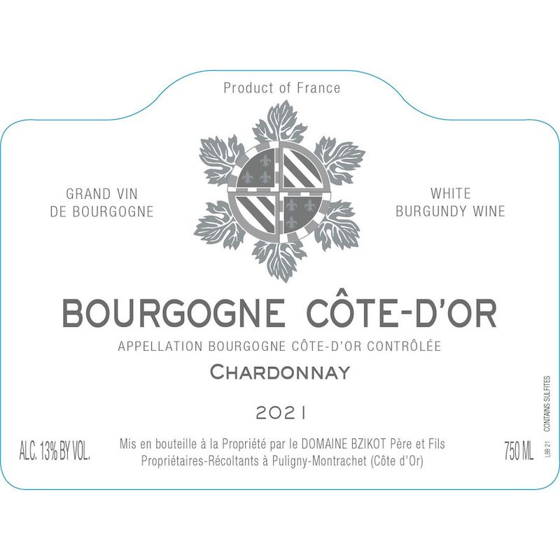 Bourgogne Côte D'Or Chardonnay, Domaine Bzikot Père et Fils 2021