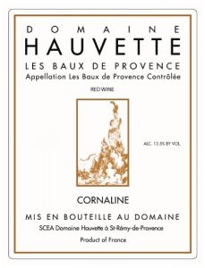 Domaine Hauvette Rouge Cornaline, Les Baux de Provence 2018