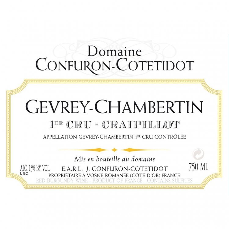 Gevrey-Chambertin 1er Cru Craipillot, Domaine Confuron-Cotetidot 2017