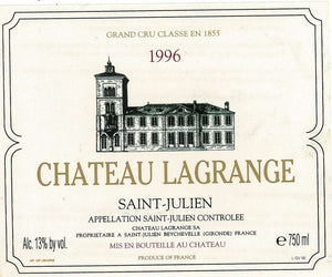 1996 Château Lagrange, Saint-Julien Grand Cru Classé 1855