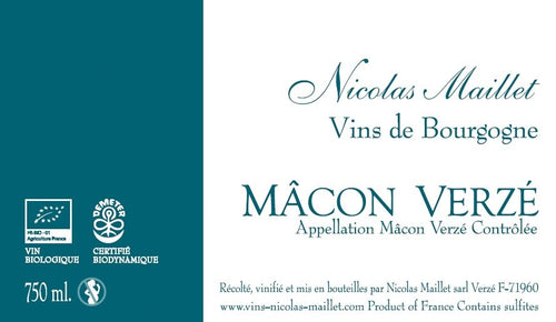 Mâcon-Verzé, Nciolas Maillet 2020