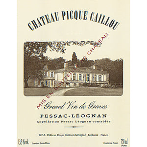 2019 Château Pique Caillou, Pessac-Léognan HALF