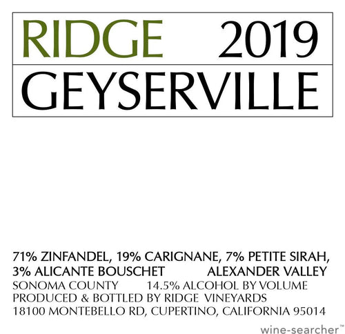Ridge, Geyserville 2019