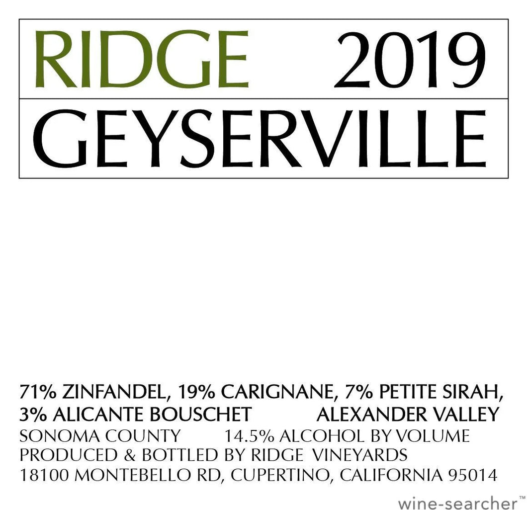 Ridge, Geyserville 2019
