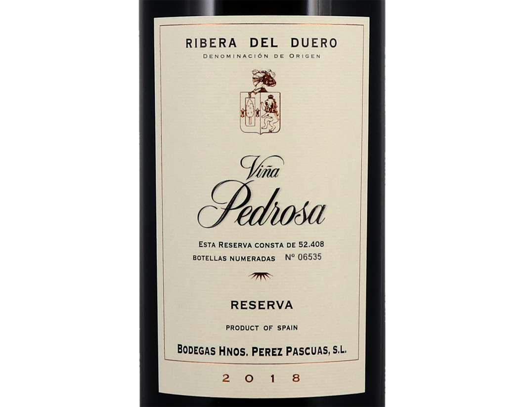 Viña Pedrosa Reserva, Ribera del Duero 2018
