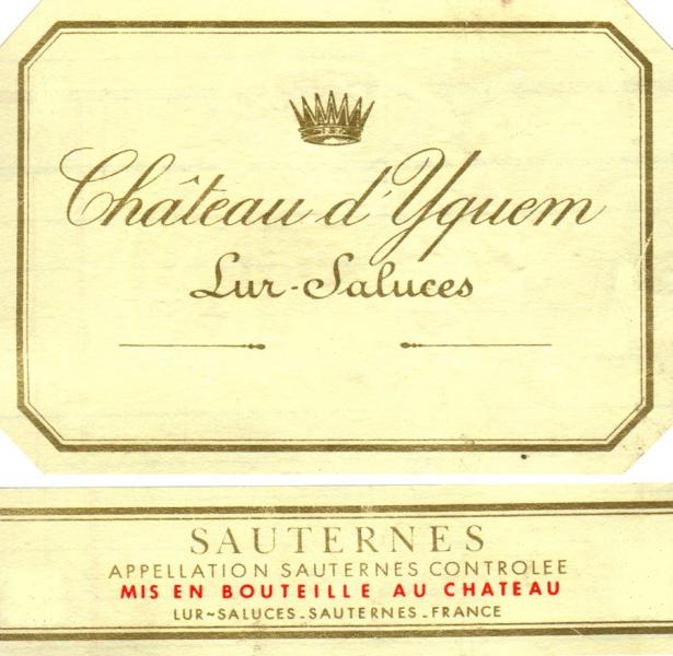 1989 Château d' Yquem, Lur-Saluces Sauternes