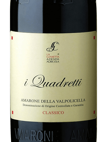 Amarone della Valpolicella Classico i Quadretti, La Giaretta Azienda Agricola 2017