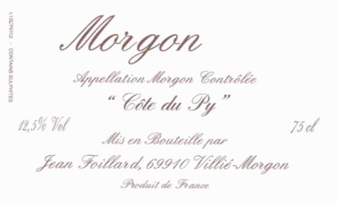 Morgon Côte du Py, Jean Foillard 2021