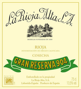 La Rioja Alta S.A. Gran Reserva 904, 2011